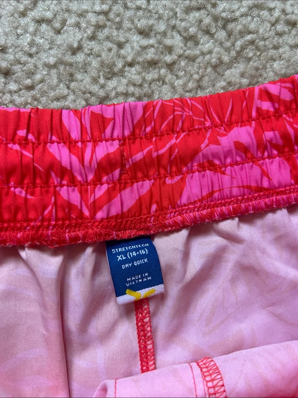Pair of old navy active quick dry shorts-light orange and bright tropical pink
